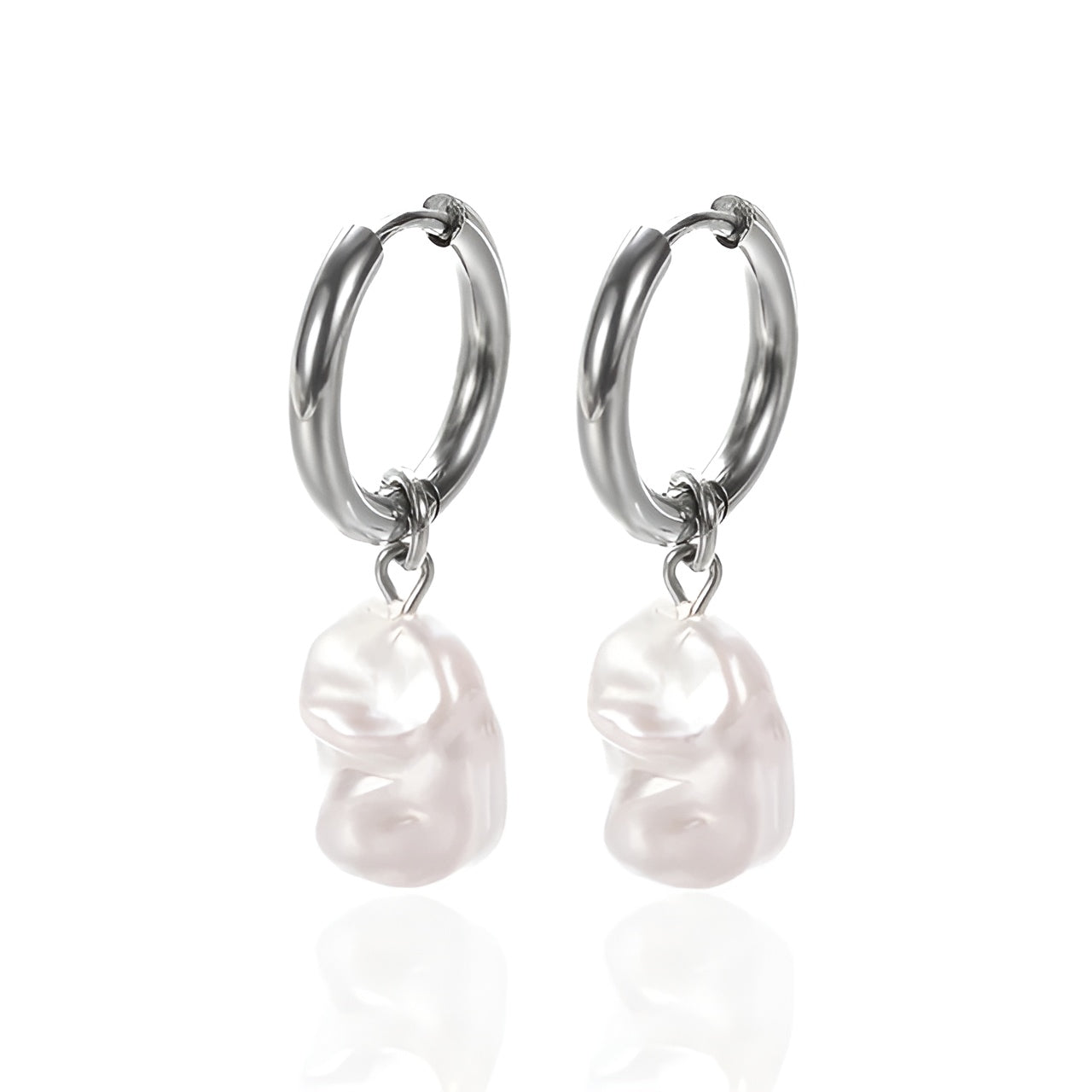 Retro Pearl Circle Earrings