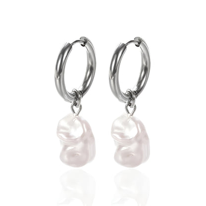 Retro Pearl Circle Earrings